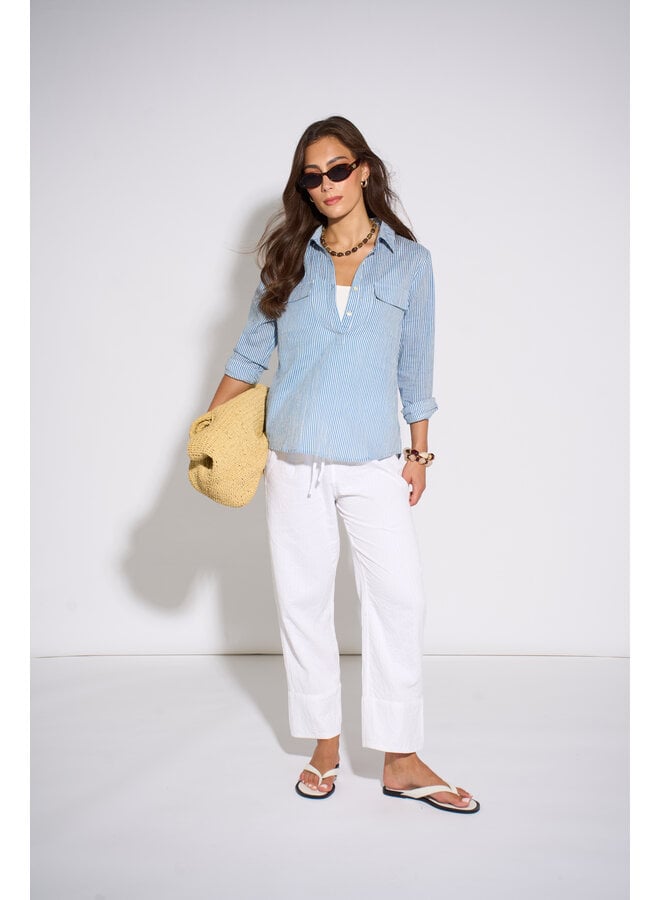 Jaba Pocket Shirt - Stripe Blue