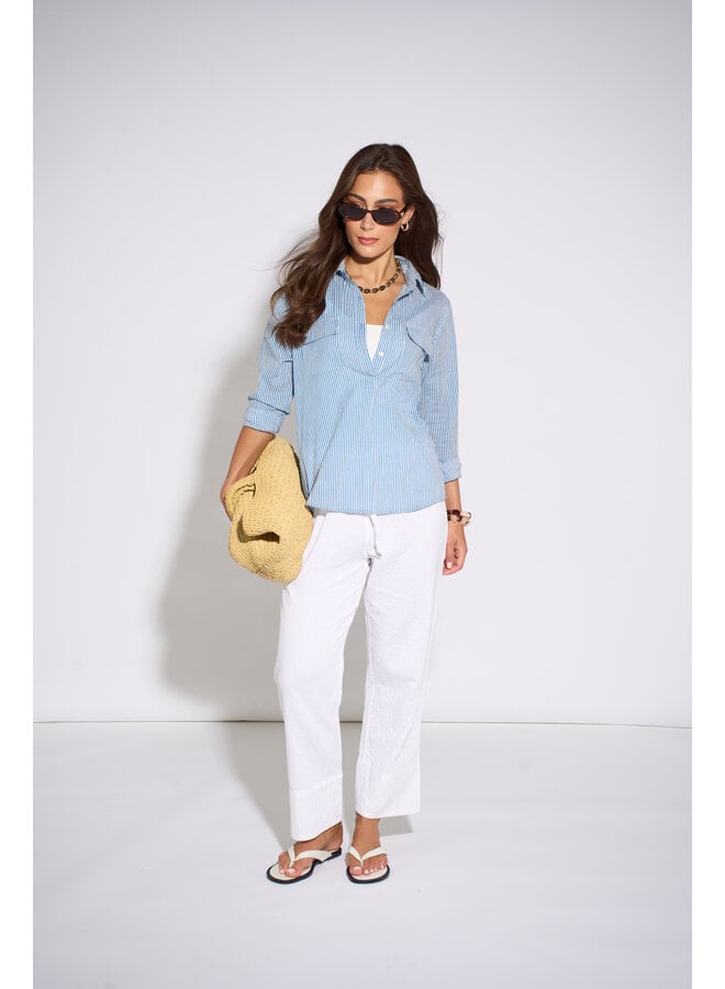 Jaba Pocket Shirt - Stripe Blue