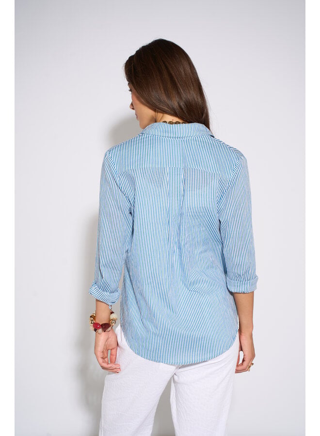Jaba Pocket Shirt - Stripe Blue