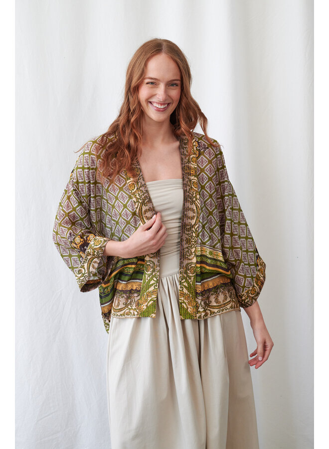 One Hundred Stars Kimono - Amulet Green