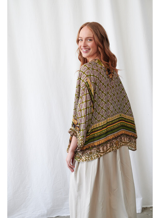 One Hundred Stars Kimono - Amulet Green