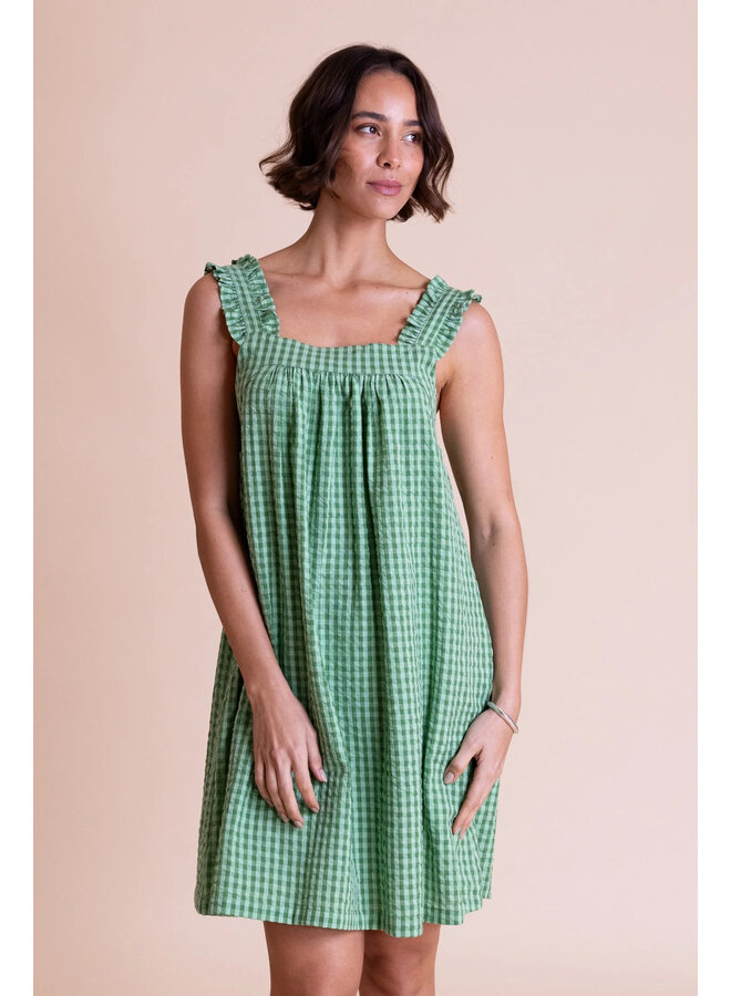 Saige Frill Strap Dress - Green