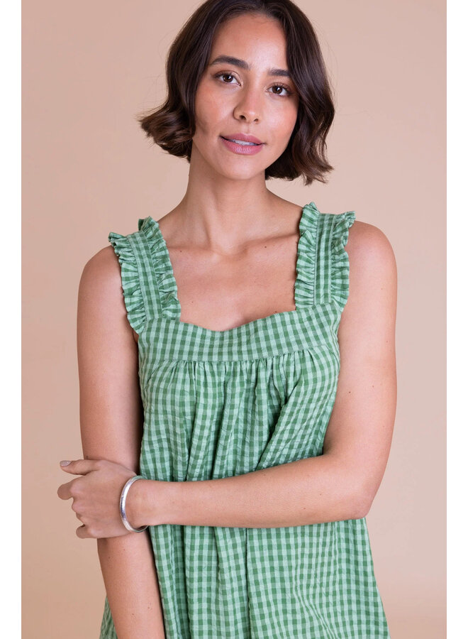 Saige Frill Strap Dress - Green