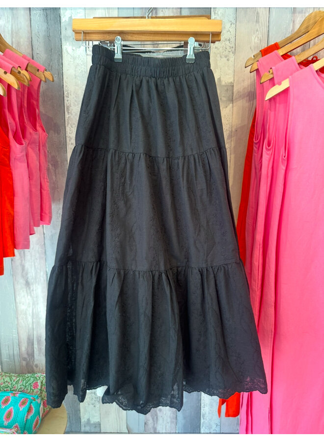 Cotton Embroidered  Long Skirt