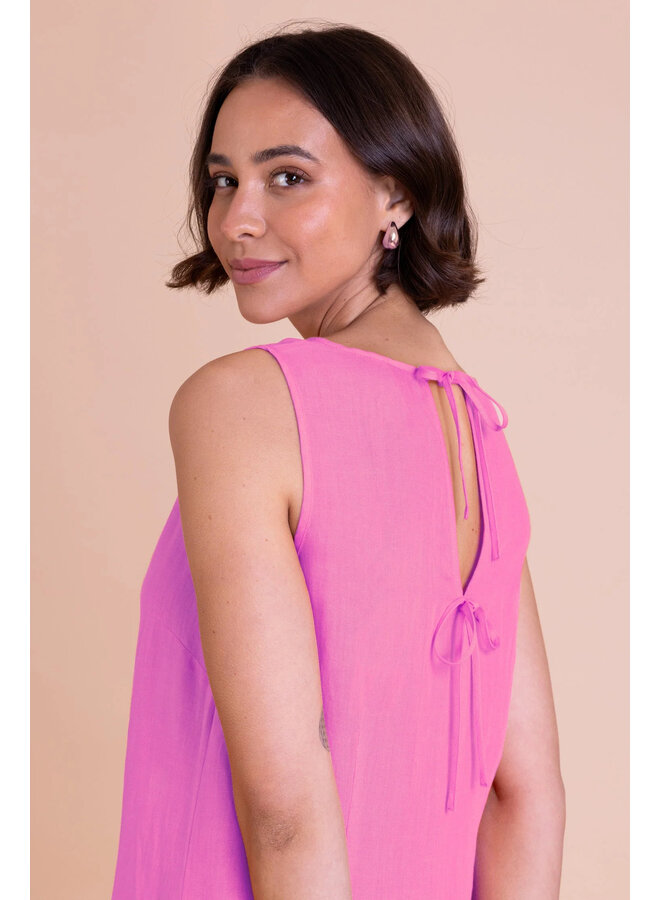 Saige Column Midi Dress - Hot Pink