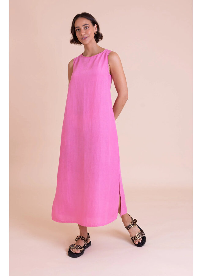 Saige Column Midi Dress - Hot Pink