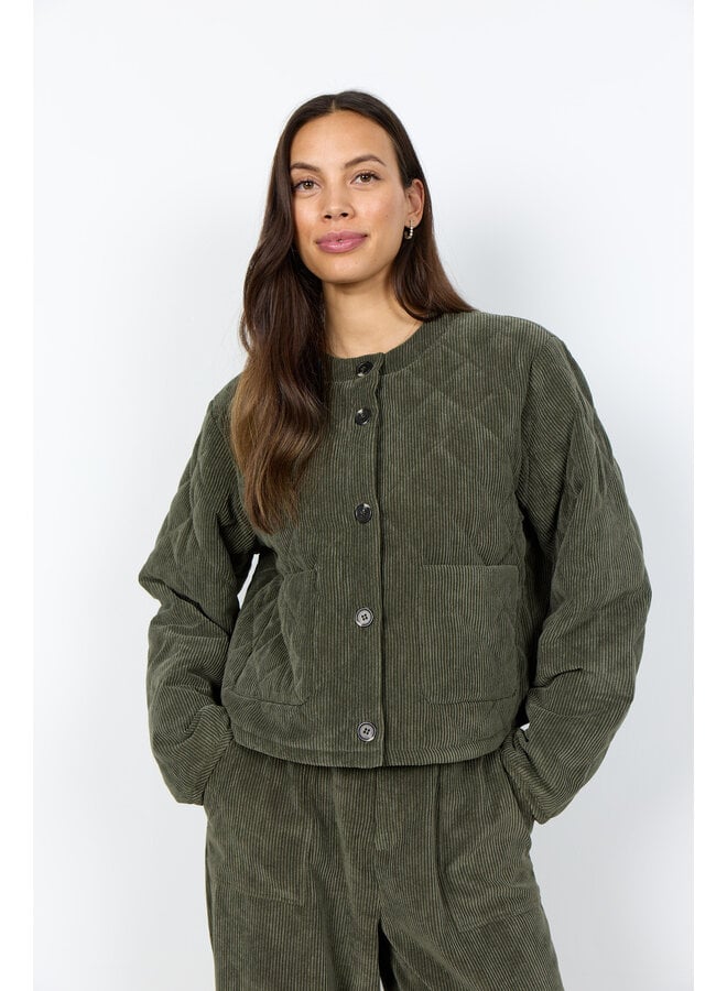 Soya Concept Bindi Cord Quilted Jacket - Forest