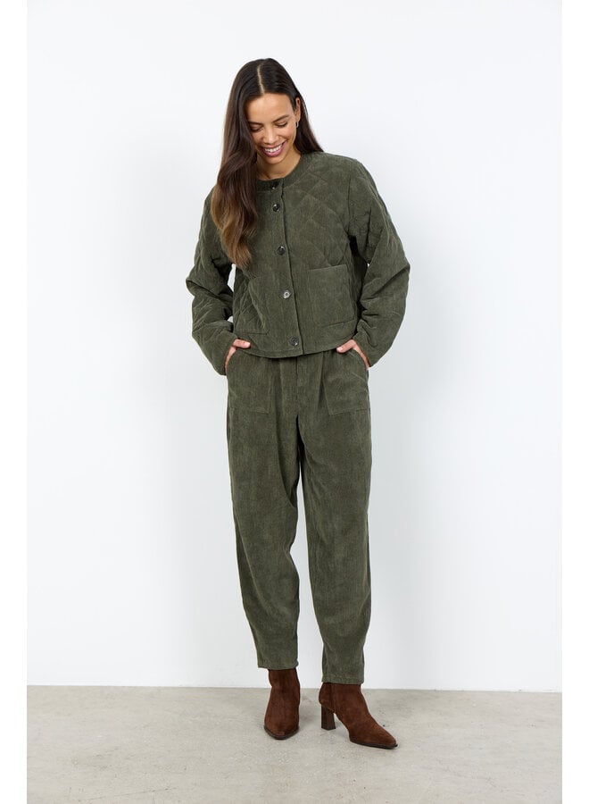 Soya Concept Bindi Cord Quilted Jacket - Forest