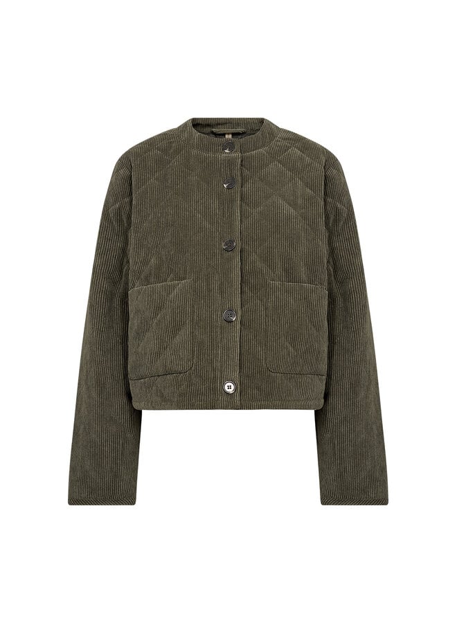 Soya Concept Bindi Cord Quilted Jacket - Forest