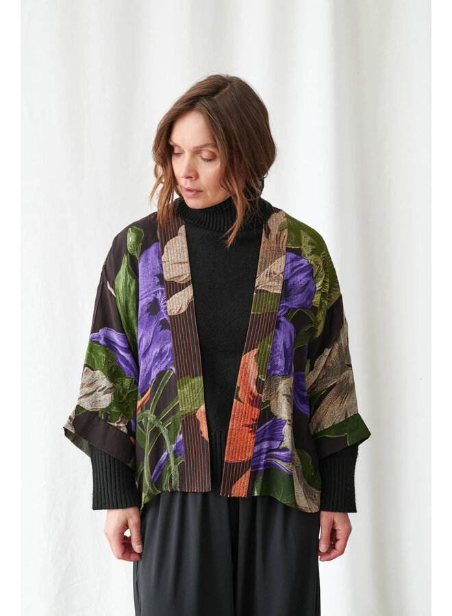 One Hundred Stars Kimono - Nasturtium Black