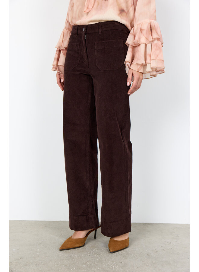 Soya Concept Helin Cord Trousers - Chocolate