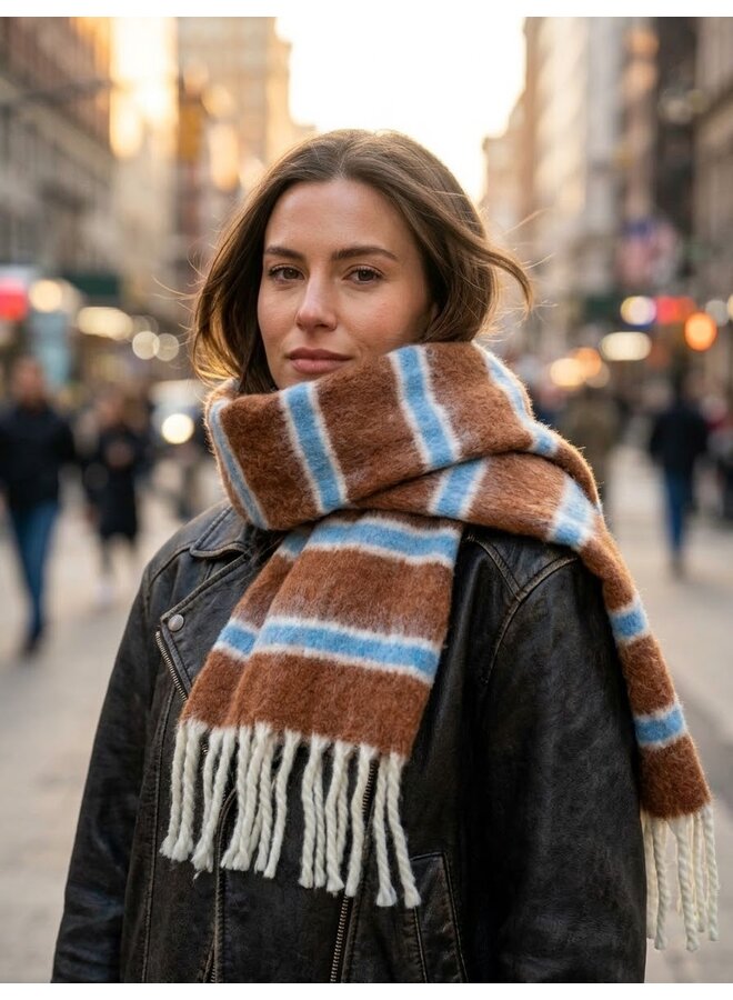 Wool Blend Stripe Scarf