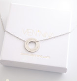 NECKLACE / large  silver glossy/ "MADE WITH LOVE BY VIENNINA" / N*FINITY
