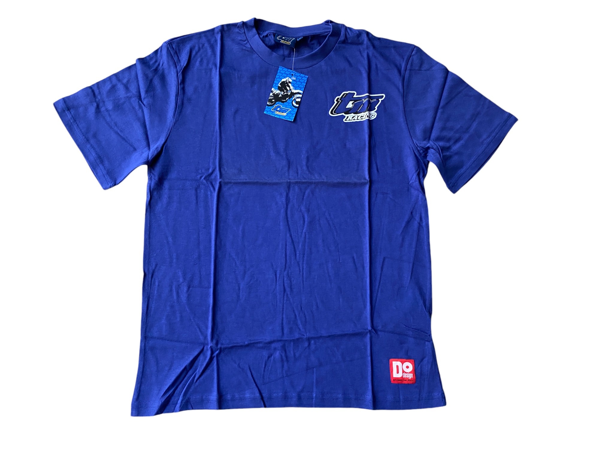 TM Racing T-Shirt Adult (Logo Blue and White) - L