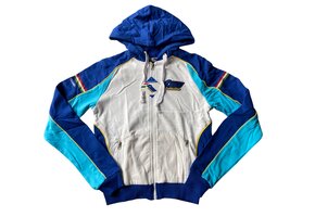 TM Racing  Ladies Vest White and Blue  with Zipper - L