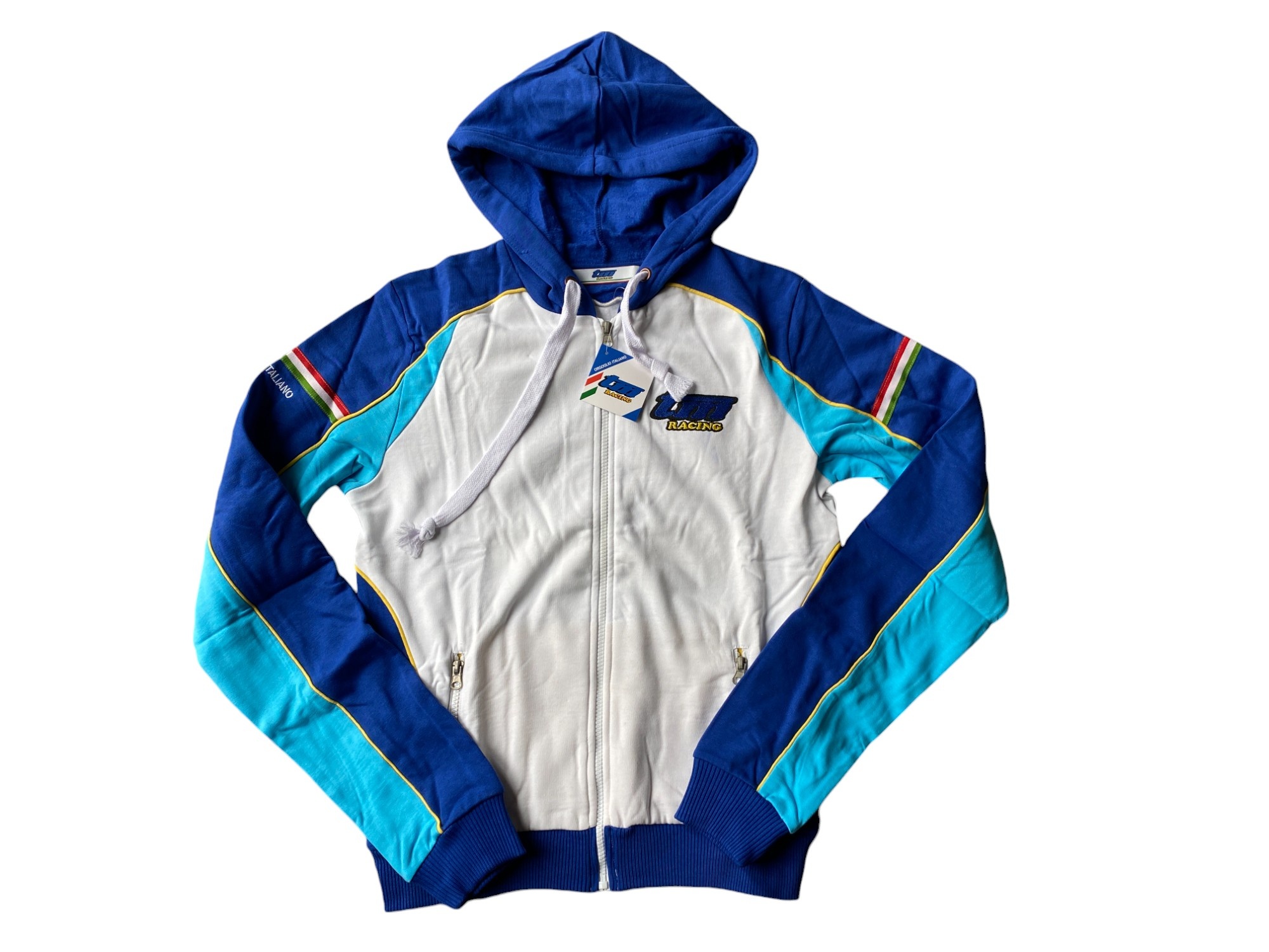 TM Racing Ladies Vest White and Blue  with Zipper - XL