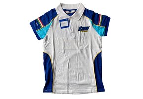 TM Racing Ladies Polo Adult Blue, White and  Yellow - L