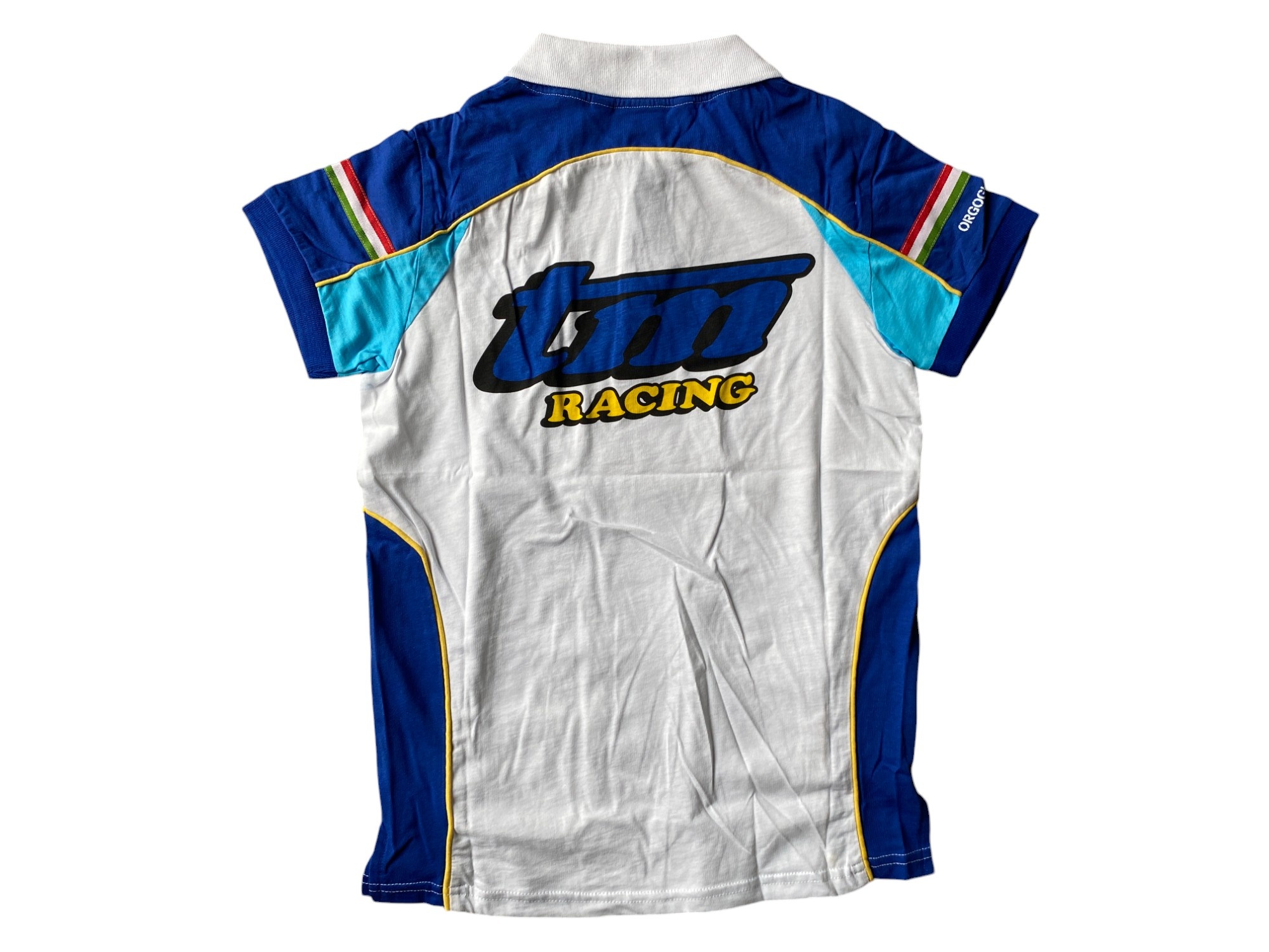 TM Racing Ladies Polo Adult Blue, White and  Yellow - L
