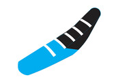 MOTOSEAT SEAT COVER TM 13- 85cc Blue/Black+White Stripes (Special Black)