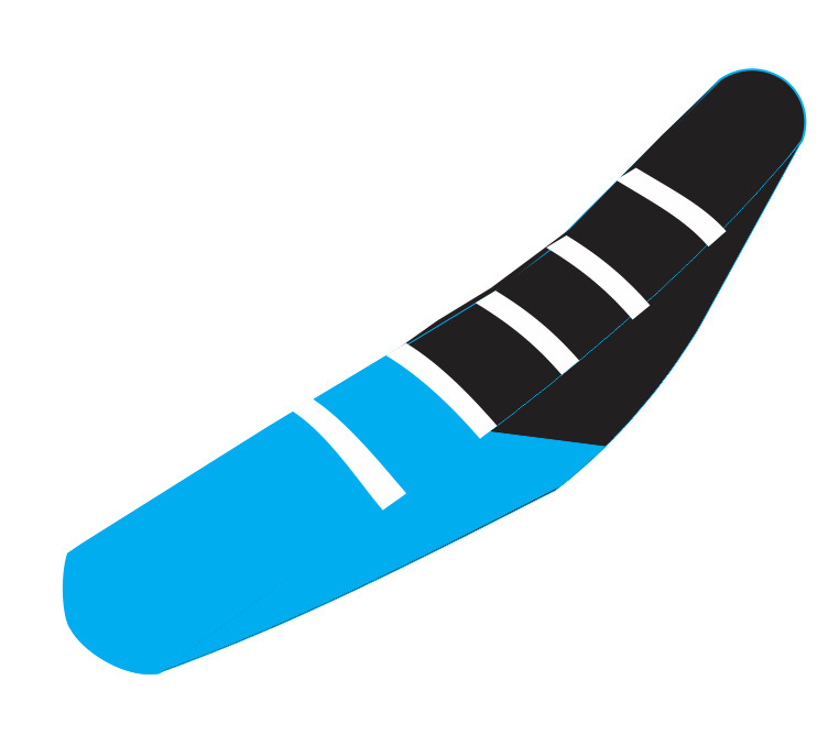 MOTOSEAT SEAT COVER TM 13- 85cc Blue/Black+White Stripes (Special Black)