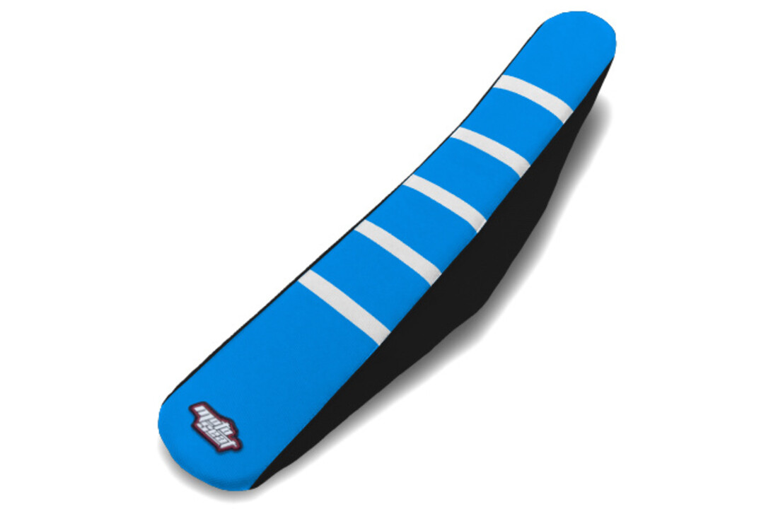 MOTOSEAT SEAT COVER TM 15-21 4T Blue/Black+White Stripes