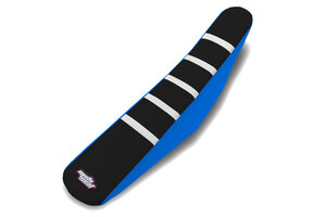 MOTOSEAT SEAT COVER TM 15-21  4T Black/Blue+White Stripes
