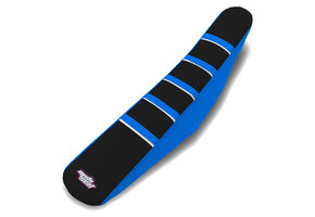 MOTOSEAT SEAT COVER TM 15-21  2T Black/Blue+Blue Stripes+White Accent