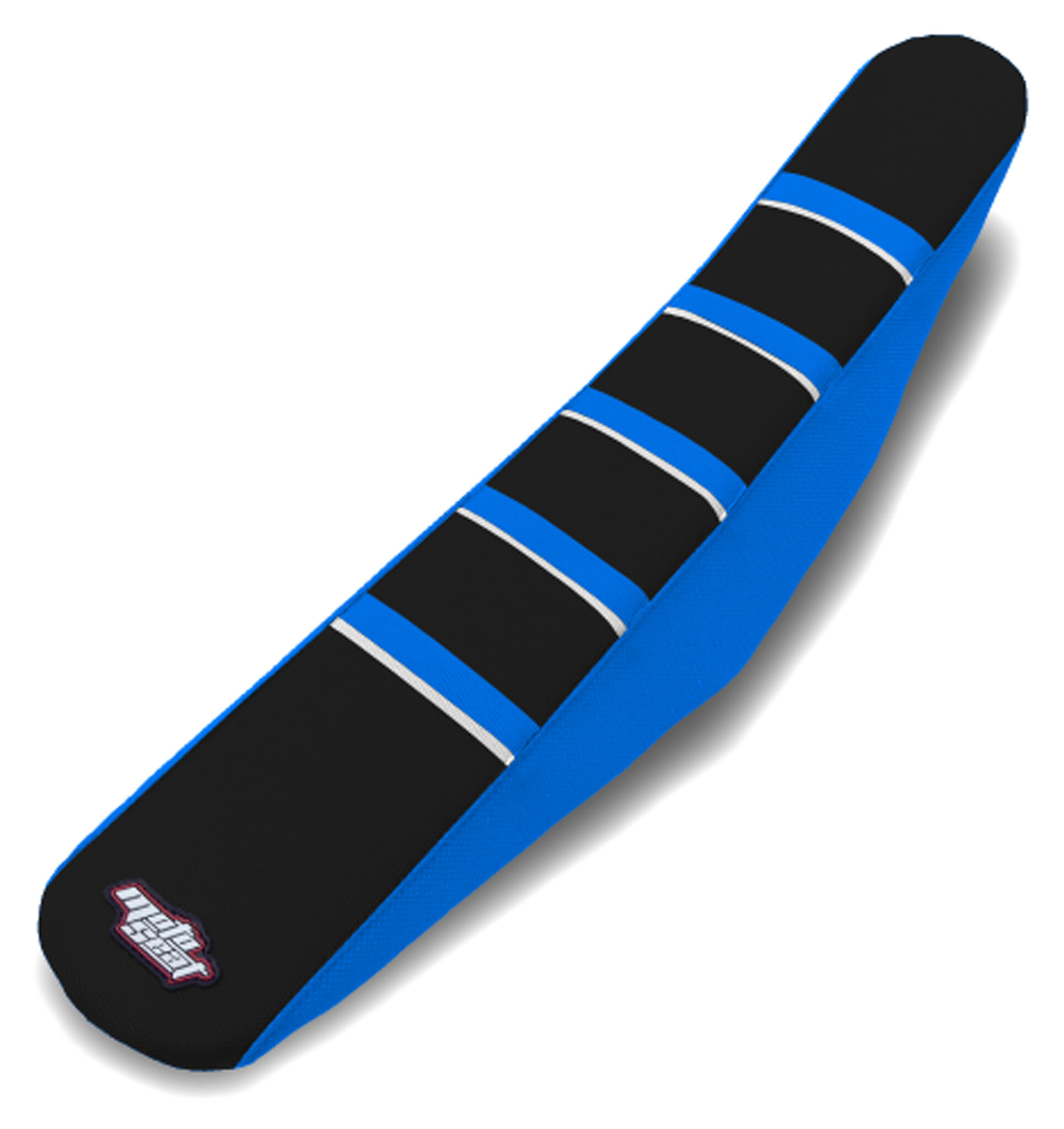 MOTOSEAT SEAT COVER TM 08-14 Black/Blue+Blue Stripes+White Accent