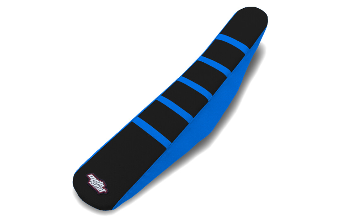 MOTOSEAT SEAT COVER TM 08-14 Black/Blue+Blue Stripes