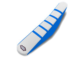 MOTOSEAT SEAT COVER TM 08-14 White/Blue+Blue Stripes