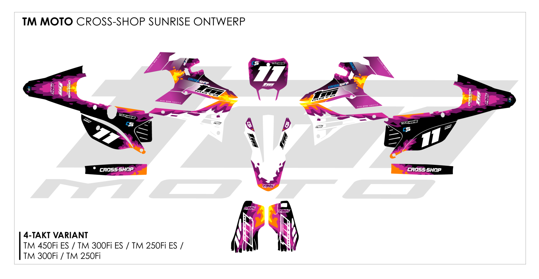 TM Cross-Shop Stickerset Sunrise - 4-takt | vanaf 2022