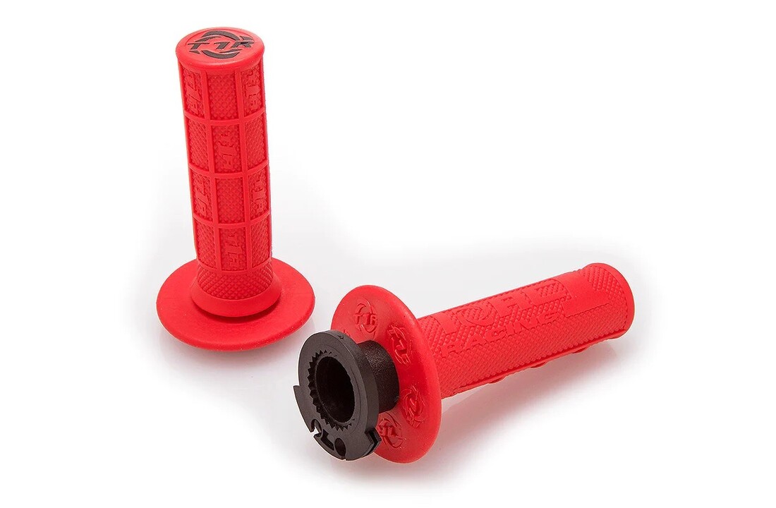 TORC1 DEFY Hole Shot Lock-On 1/2 Waffle Handvaten - Red