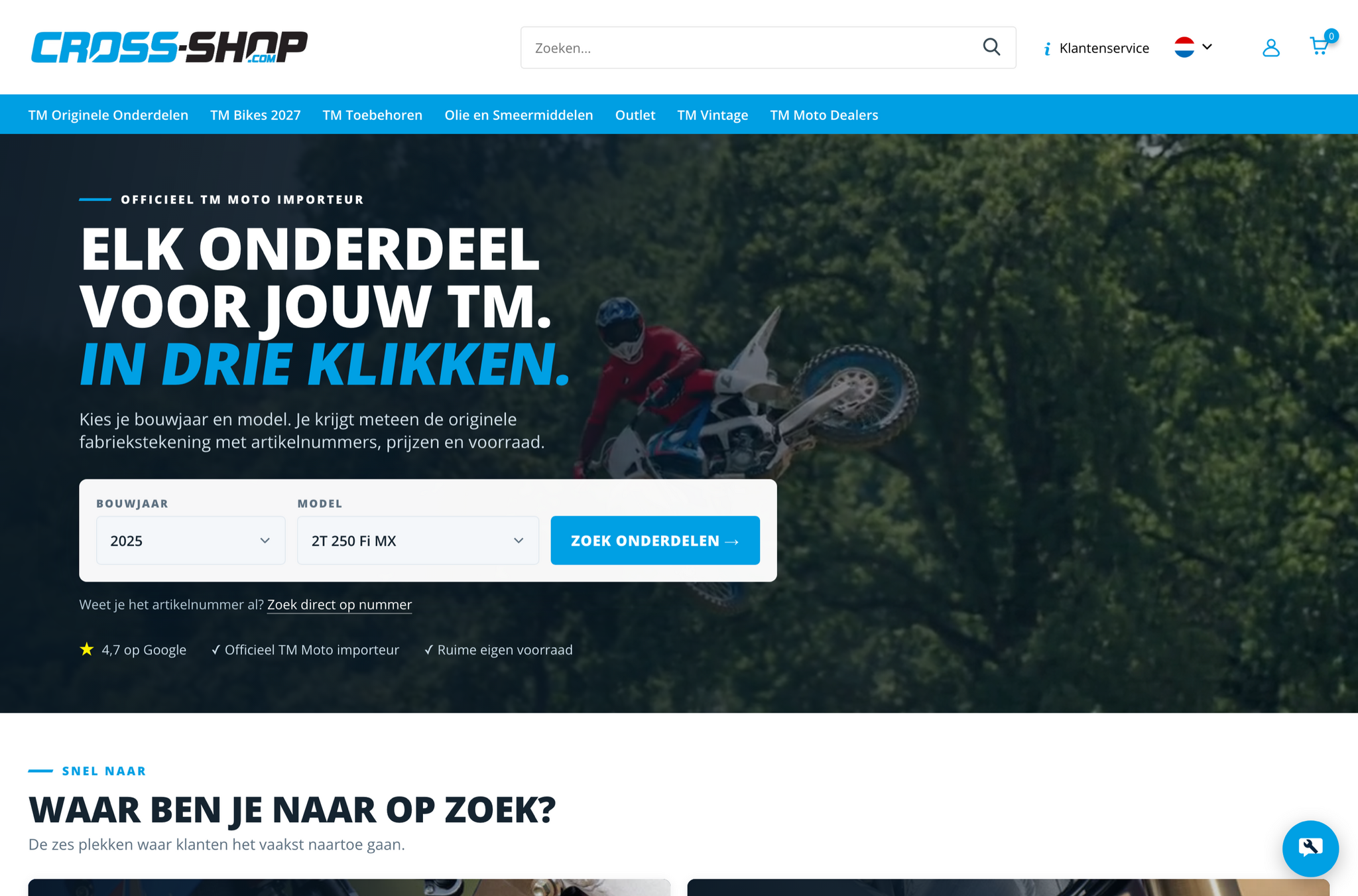 Kies je bouwjaar en model