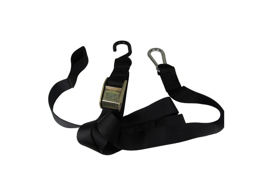 TMV Tie downs 1,5" With Ass. Loop&coated S-Hook (2pcs)-Black