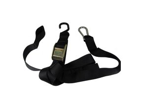 TMV Spanbanden 1,5" met lus & gecoate S-haak (2 stuks) - Zwart