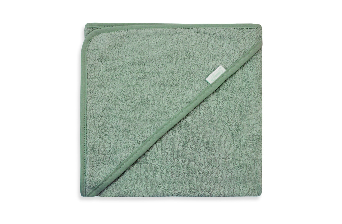 Stone green badcape met naam naar keuze geborduurd