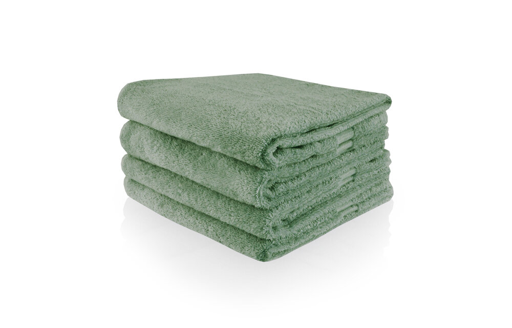 Stone green handdoek met naam naar keuze geborduurd