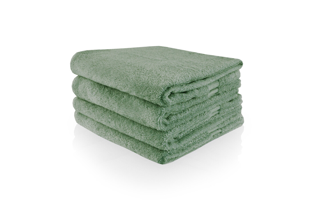 Stone green handdoek met naam naar keuze geborduurd