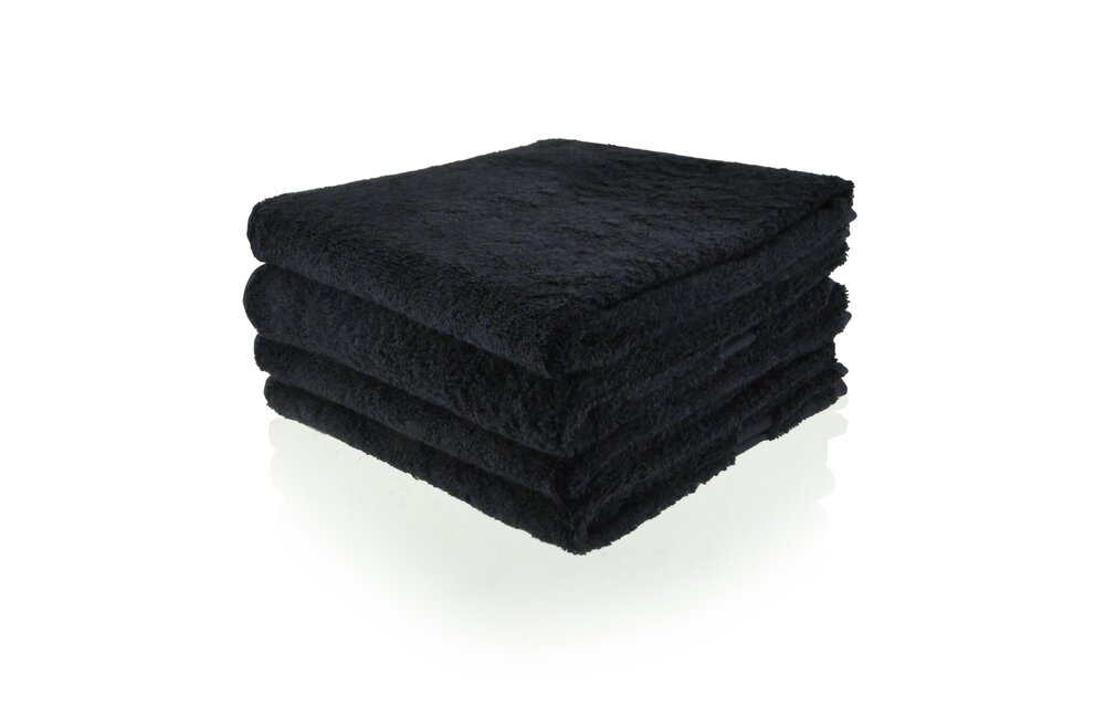 Geborduurde gastendoek met naam - Zwart