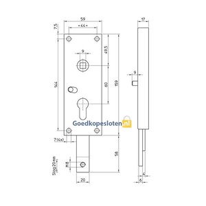 Nemef 1802 en 1807 opbouw garagedeurslot