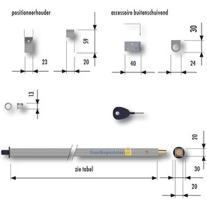 Secu Secubar schuifpui stang basic 'Verschillende maten' silverine skg**