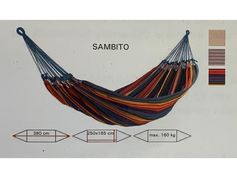 Hangmat Sambito- geknoopte zijkanten- ecru   240 x 160 cm