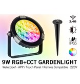 LED Tuinspot RGB-W 9Watt - warm wit en kleur 240 Volt IP65