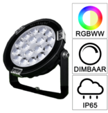 LED Tuinspot RGB-W 9Watt - warm wit en kleur 240 Volt IP65