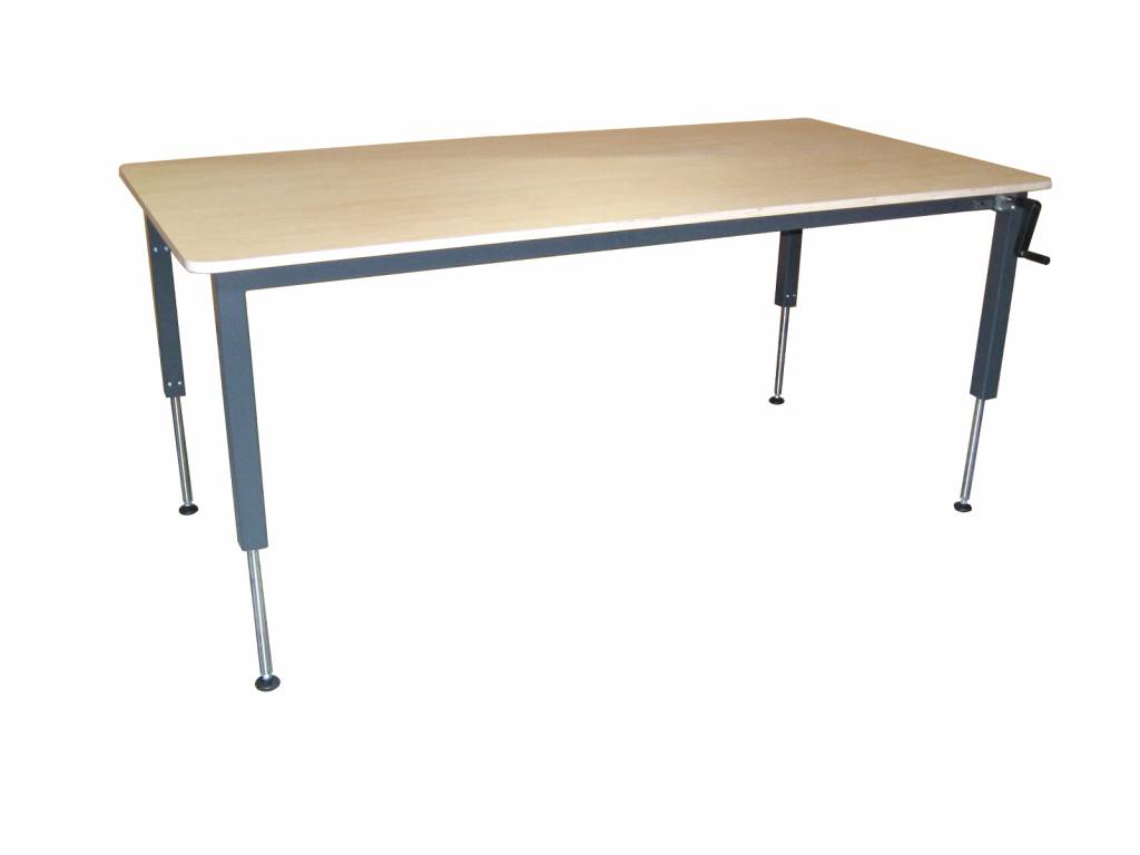 beschaving Dekbed Illustreren Hoog/laag tafel AMK hydraulisch Blad Ecoplex HPL 19mm wit t/m 160 x 100cm -  Atelier Michel Koene