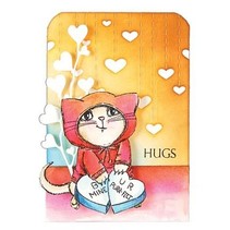 Transparante Postzegels: leuke kat met hart