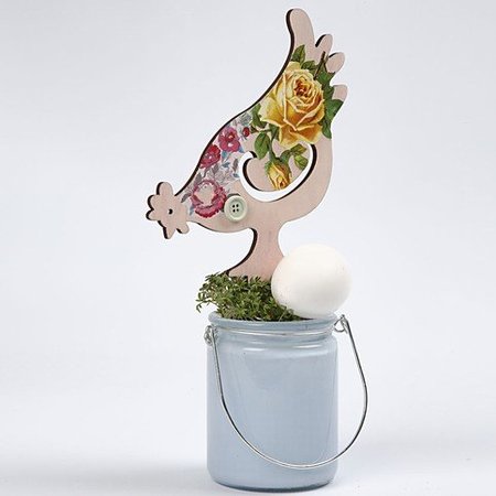 Objekten zum Dekorieren / objects for decorating Hühner, H 26+19,5 cm, 2 sortiert