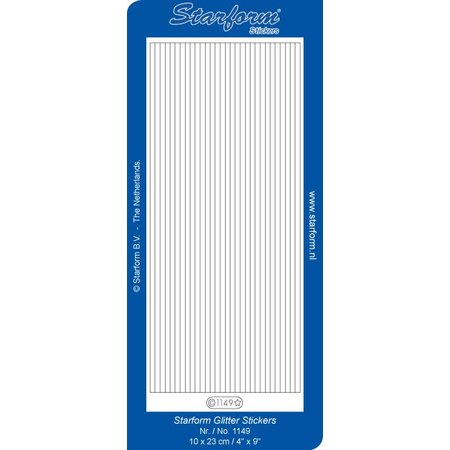 Sticker Micro Glitter Stickers, lignes, argent / or