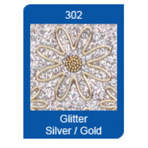 Micro Glitter adesivos, linhas, prata / ouro