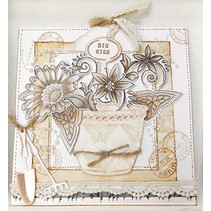 Snij-en embossing stencil + transparante stempels